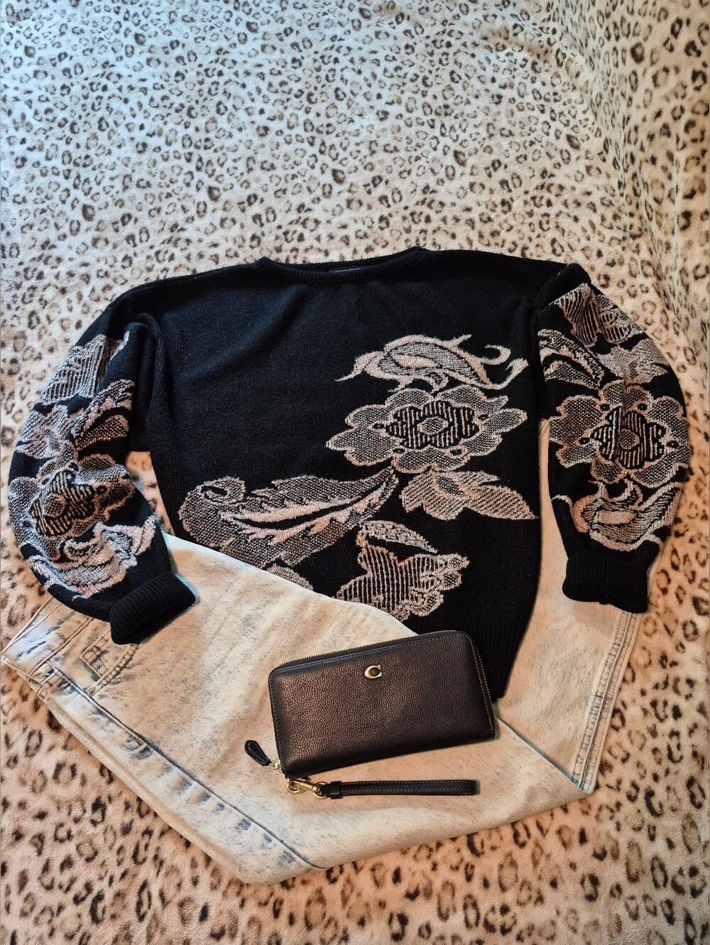 Vintage Floral Knit Sweater